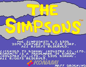 The Simpsons (4 Players World, set 2) Title Screen